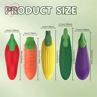 Vibrateur réaliste en forme de fruit (aubergine, maïs, piment, banane) avec stimulation du point G pour femmes, rechargeable par USB