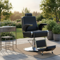 Chaise de barbier confortable et élégante au design moderne, table de manucure pour salon de coiffure, utilisation en extérieur, mobilier de salon commercial en métal