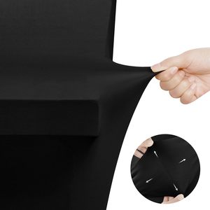 <strong>2</strong> Pack 6FT Rectangular Black Table Protector Spandex Table Cloth for Events and Weddings Washable Nonwoven Stretch Fabric - Product Image 6