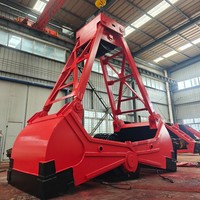 Grappin marin personnalisé Red Grab Factory pour sciure de bois, 26m, télécommande sans fil, moteur de grappin, matériau Q345, adapté aux excavatrices de 1 à 50 tonnes