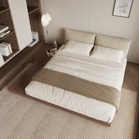 Muebles de Dormitorio Estructura de Plataforma Flotante de Madera Maciza Cama Baja Tamaño Queen y King Cama Tatami Estilo Japonés