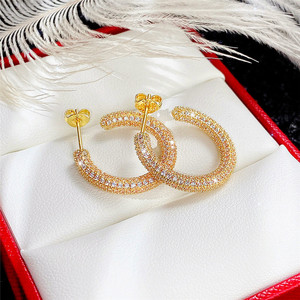 Orecchini a Cerchio in Stile Francese con Cristalli Incastonati per Donne, Accessori Vintage per Uso Quotidiano e Feste - Product Image 4
