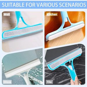 Soft Water Crevice <b>Brush</b> Handle Shower Squeegee Plastic <b>Window</b> Squeegee for Glass Doors Bathroom Accessory Glass Cleaner Spray - Product Image 3