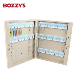 BOZZYS钢板多容量壁挂式20位钥匙管理站，带彩色标签盒，用于锁定标签