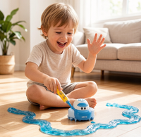Juguete de Tren de Slime para Niños con Pista de Slime y Mini Coche de Slime, Juguete Educativo para Niños y Niñas