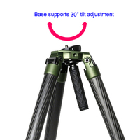 Trépied en fibre de carbone pour la chasse, charge maximale de 100 kg, avec bol de 75 mm et diamètre de 39 mm
