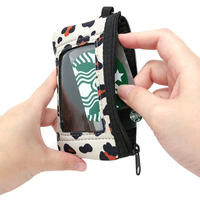 Vente en gros usine : Mini pochette porte-monnaie et porte-cartes en néoprène pour filles, avec porte-cartes d'identité ouvert, design personnalisé, pour extérieur