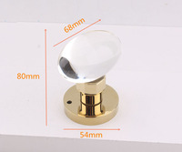 Poignée de porte silencieuse de luxe moderne européenne en cristal en forme de diamant, finition chrome/or, design ambidextre, accès sans clé