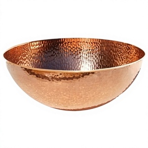 Bols en cuivre modernes avec finition gaufrée, compatibles lave-vaisselle, design moderne pour le service des aliments et les cadeaux - Product Image 1