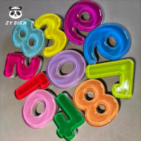 Huruf Alfabet Akrilik LED Kustom Warna Jelly Permen Gummy Tanda Kristal Bola Bercahaya