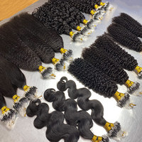 Extensions de cheveux humains Remy non traités à micro-anneaux invisibles, sans dommages, ligne de pêche, bouclés italiens, qualité supérieure, marque RXHAIR