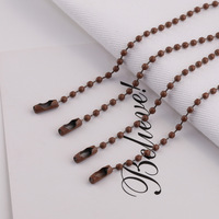 2.4mm vente en gros diverses couleurs boule ronde chaîne corde chaîne boule en métal avec connecteur pour étiquette volante