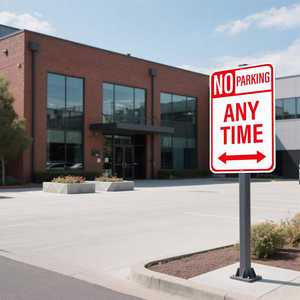 لافتة منطقة ممنوعة للوقوف وقابلة للإزالة متوافقة مع معايير MUTCD |   أحمر على خلفية بيضاء |   ألمنيوم .080 بوصة |   12* 18 بوصة خيارات ثنائية اللغة متاحة - Product Image 2