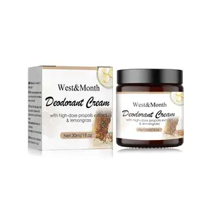 Wholesale West&Month Propolis Extract Long Lasting Body Odor Removal Deodorant Cream Armpit Perfume Balm