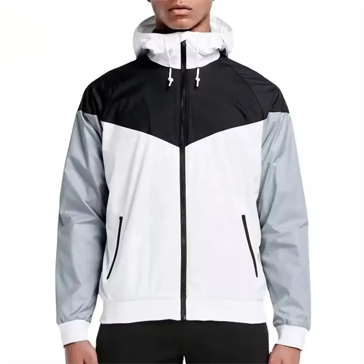 हॉट सेल पुरुष कस्टम लोगो फैशन डिज़ाइन हुड वाली जैकेट विंडब्रेकर वाटरप्रूफ उच्च गुणवत्ता वाली जैकेट
