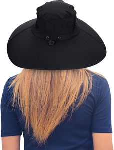 Summer Outdoor Fishing <strong>Bucket</strong> <strong>Hats</strong> Adjustable Drawstring 3D Embroidery Large Brim Sunburn protection <strong>Hat</strong>
