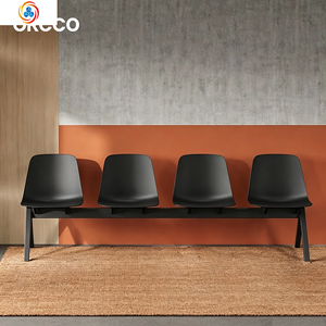 Silla de Espera de Plástico PP para Oficina, Escuela, Hospital, Clínica, Biblioteca, Recepción, con Carcasa de Plástico Negro - Product Image 1