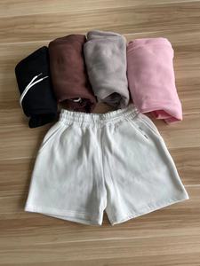 Pantalones Cortos <span class=keywords><strong>de</strong></span> Felpa 100% Algodón con Logotipo Personalizado, 330 g/m², Gruesos, para <span class=keywords><strong>Invierno</strong></span>, Mujer, Lisos, Casuales, Diseño Clásico Básico, Ropa <span class=keywords><strong>de</strong></span> Estar por Casa - Product Image 5