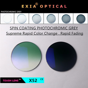 Lente EXIA X52 MR-8 grigio fotocromatico 1.61 <span class=keywords><strong>occhiali</strong></span> <span class=keywords><strong>da</strong></span> <span class=keywords><strong>sole</strong></span> <span class=keywords><strong>lenti</strong></span> Spin rivestimento verde sfumato fotocromatico SHMC blu rivestito - Product Image 2