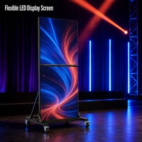 Écran LED flexible HDR10+ P1.86 d'intérieur, affiche pliable GOB, mur vidéo mobile 4K, support au sol avec 4 roues pour scène et église