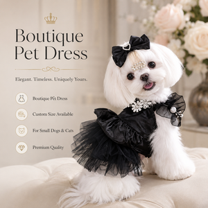Robe de soirée de luxe pour chiens et chats, noire, avec perles et cristaux, jupe tutu élégante en maille, pour le Nouvel An chinois, vente en gros d'été - Product Image 1