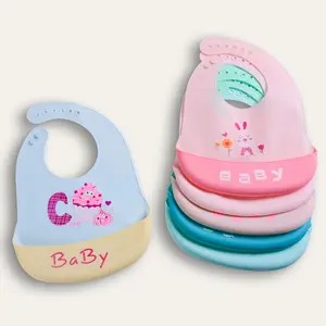 Individuelles wasserdichtes silikon-baby-lätzchen zu einem günstigen preis vom hersteller, einstellbar in lebensmittelqualität und schmutzfrei für babys