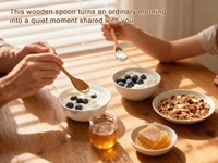 Kleiner Servierlöffel aus Akazienholz mit Spiegelpolitur, umweltfreundlich und langlebig, für Babypartys, anpassbare Größe und Logo
