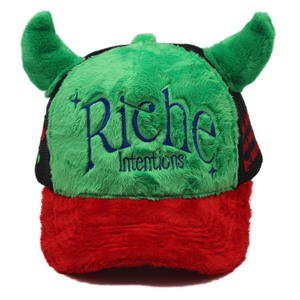 Cappello Trucker in Velluto Peloso con Ricamo Logo Diavolo Personalizzato OEM, 5 Pannelli, con <span class=keywords><strong>Corna</strong></span>, per Uomo e Donna - Product Image 2