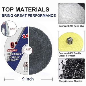 Sali <span class=keywords><strong>100</strong></span> gói 9 inch mục đích chung cắt bánh xe độ cứng cao đĩa mài mòn cho 9 \ "Mài OEM tùy chỉnh - Product Image 2