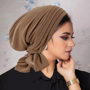 Vente en gros de turbans extensibles de couleur unie Yuyun, foulards de tête décontractés pour tous les jours, <span class=keywords><strong>protection</strong></span> des <span class=keywords><strong>cheveux</strong></span> pour femmes musulmanes, bonnets de <span class=keywords><strong>nuit</strong></span> en soie - Product Image 6