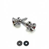 Boutons de sangle en métal chromé, embouts métalliques, têtes plates, verrous de sangle pour guitare folk, guitare électrique, basse