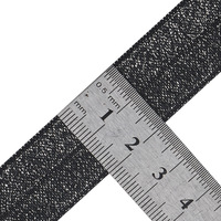 Bande élastique à bordure en brocart, polyester/nylon, noir et blanc, pailletée, haute élasticité, brillante, en rouleau, pour vêtements, couture, bricolage