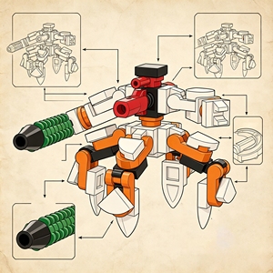 Set de Construcción de Robot Guerrero de Cuatro Patas Compatible con Mini Bloques Pequeños, Ensamblaje DIY, Juguete Educativo STEM - Product Image 5