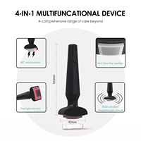 Masseur de tête électrique 4-en-1 Lumière rouge EMS Vibration Microcurrent Derma Stamp Beard Scalp Massager pour la croissance des cheveux