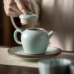 Ru Ware Sky Blue Teapot Porcelain Round With Lid For Kung Fu <b>Tea</b> <b>Set</b> - Product Image 2
