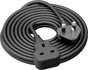 Cable de alimentación Enchufe y enchufe Cable de alimentación de extensión del Reino Unido Enchufe hembra del Reino Unido Cable de 2,5mm