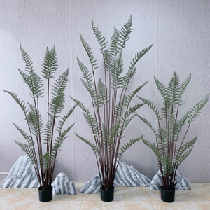 Venta al por mayor árbol de helecho persa artificial con maceta Real Touch plástico bonsái planta realista para la decoración del hogar - Product Image 6