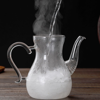 Service à thé en verre, théière marocaine personnalisée en borosilicate, théière en verre isolée pour eau froide et chaude avec infuseur