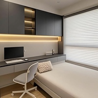Ensemble de chambre à coucher moderne de luxe personnalisé Lit tatami intégré avec armoire et bureau Design tout-en-un Garantie de 5 ans