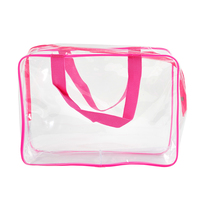 Sac cosmétique transparent en PVC imperméable avec fermeture éclair, idéal pour la gym et la natation (vente en gros)