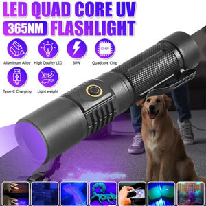 Inspección de escorpión de fluido corporal <span class=keywords><strong>para</strong></span> mascotas, 365nm, 30W, linterna LED de luz negra, peso ligero, luces ultravioleta recargables por USB - Product Image 5