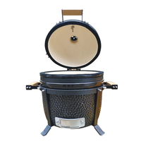 Barbecue Kamado en céramique de 13 pouces, forme d'œuf, multi-combustibles, pour griller, cuire et fumer