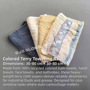 Trapos de Algodón de Toalla Reciclados Industriales, Pequeños Cuadrados de Colores, para Limpieza y Uso General en la Industria Naval - Product Image 2