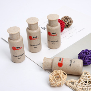 Botellas de Paja Biodegradables Red Doorz de 30 ml para Champú, Gel de Ducha y Acondicionador, Envases para Artículos de Aseo de Hotel - Product Image 3