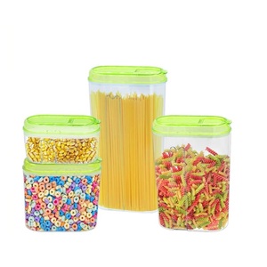 Set di contenitori ermetici per alimenti, 4 pezzi da 0,5L, 1L, 1,5L, 2,35L con coperchi salvafreschezza per conservare pasta e cereali - Product Image 1