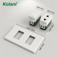 Panneau mural modulaire pour interrupteur et prise en blanc brillant, interrupteur 1 voie et prise universelle, série 120 16A 250V, panneau combiné