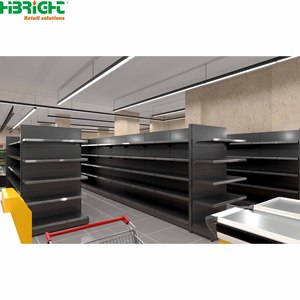 Estanterías de Acero Negras para Supermercados, Góndolas de Exhibición para Tiendas de Abarrotes - Product Image 1