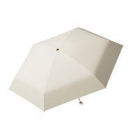 Parapluie de soleil manuel pliable 5 volets, 6 baleines, UPF 50+, avec poignée en forme de pomme, revêtement coloré, personnalisable avec logo, tendance, pour femme, voyage, usage quotidien, cadeau