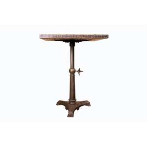 Bois massif complet avec une base en métal en gros fait à la main élégante table en pierre parfaitement conçue est lacée avec récupéré - Product Image 2