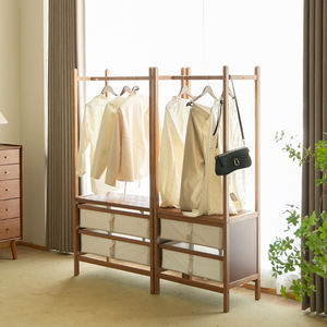 حامل ملابس من الخيزران مخصص مع درجين للملابس - Product Image 6